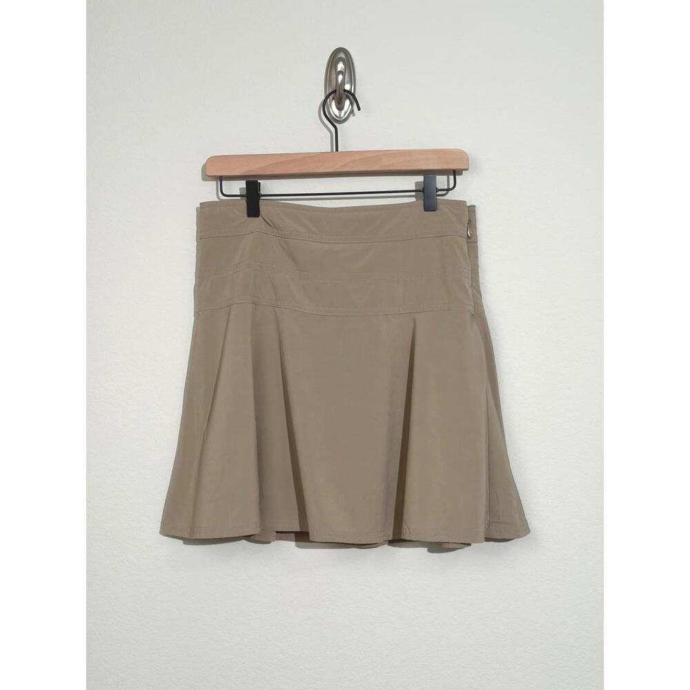Athleta Wherever Skort 6 Tan/Khaki Travel Tennis A-Line Lightweight Preppy